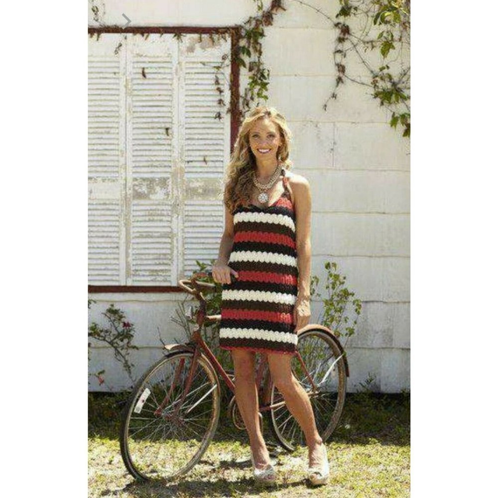 JUDITH MARCH Halter Dress Crochet Medium Sleeveless